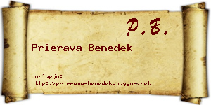 Prierava Benedek névjegykártya